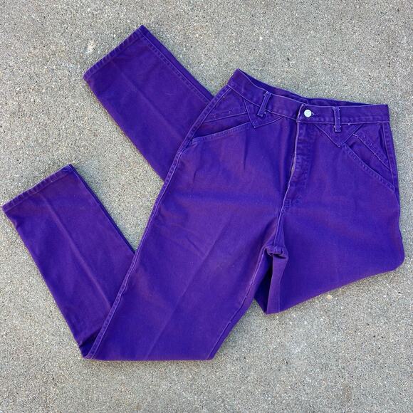 Roper Denim - VTG 90s Roper Purple High Rise Wedgie Bareback Silver Concho Cowgirl Jeans 30x35